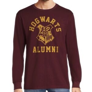 Warner Bros. Harry Potter Hogwarts Alumni Maroon Long Sleeve Graphic Tee Shirt